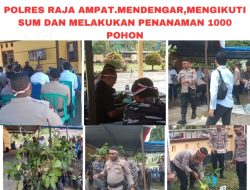 Polres Raja Ampat Mendengar Dari Zoom Dan Melaksanakan Penanaman 1000 Pohon Disini,2023.