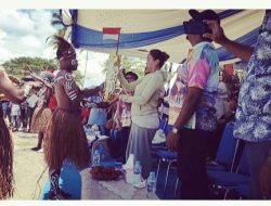 Festival Pesona Raja Ampat Suling Tambur 2023,Grup Kofiau Tampil Penuh Budaya adat Papua.